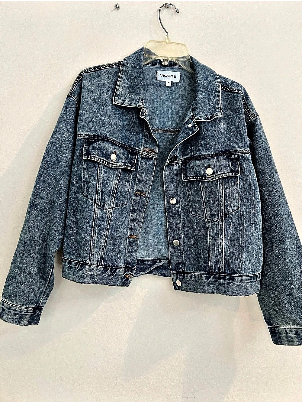 VIGOSS Denim Jean Jacket Blue Size Medium Like New